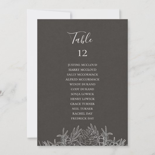 Rustige winterskool Tafelnummerkaart (Achterkant)