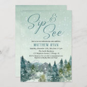 Rustige winterslaap en zie, ontmoet baby shower kaart (Voorkant / Achterkant)