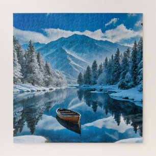 Rustige wintervakantie legpuzzel