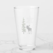 Rustige wintervakantie — Moose Snowflake Pine Tree Glas (Achterkant)