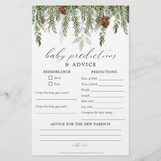 Rustige wintervoorspellingskaart voor Baby (Voorkant)