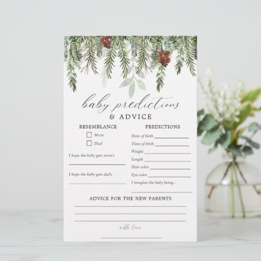 Rustige wintervoorspellingskaart voor Baby (Staand voorkant)