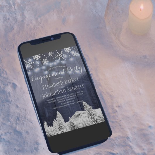 Rustige winterwonderland verlofpartij kaart