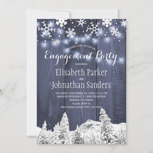 Rustige winterwonderland verlofpartij kaart (Voorkant)