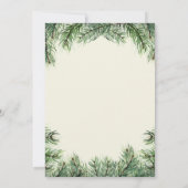 Rustige winterwoud Pine Cone Rehearsal Dinner Kaart (Achterkant)