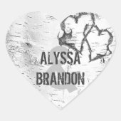 Rustige witbaarse borgokken hart sticker (Voorkant)