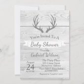 Rustige Witte Barn Gray Wood Antlers Kaart (Voorkant)