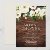 Rustige Witte bloemen en Vrijgezellenfeest van Cre Kaart (Voorkant / Achterkant)