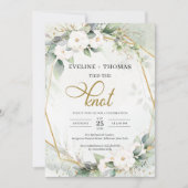 Rustige Witte bloemen grof gouden ovaal de knoop Kaart (Voorkant)