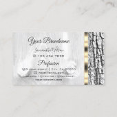 Rustige witte boom Bark Grain Oval Gold Border Log Visitekaartje (Achterkant)