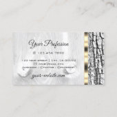 Rustige witte boom Bark Hout Goud Goud Goud Grens Visitekaartje (Achterkant)