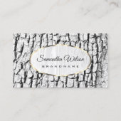 Rustige witte boom Bark Hout Goud Goud Goud Grens Visitekaartje (Voorkant)