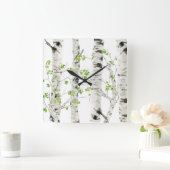 Rustige witte boomgaard Acrylwandklok Vierkante Klok (Huis)