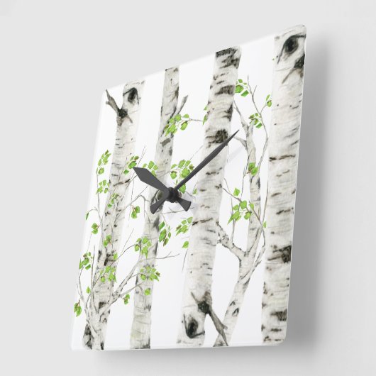 Rustige witte boomgaard Acrylwandklok Vierkante Klok (Hoek)