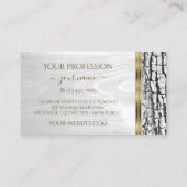 Rustige witte boomschors Houten korrel met gouden Visitekaartje (Achterkant)