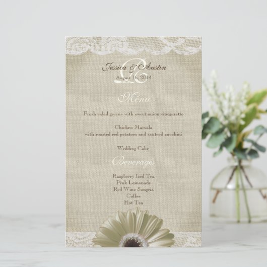 Rustige Witte Dagen en Lace Menu (Staand voorkant)