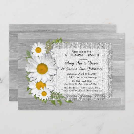 Rustige, witte daisy-repetitie nodigt daisy uit2 kaart (Voorkant / Achterkant)