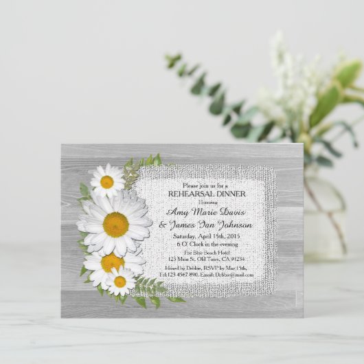 Rustige, witte daisy-repetitie nodigt daisy uit2 kaart (Staand voorkant)