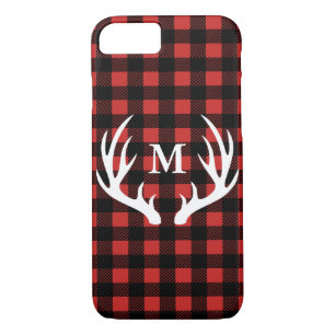 Rustige witte deer Antlers Buffalo Check Pset Case-Mate iPhone Case