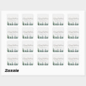 Rustige witte dennenbos kerstcadeau vierkante sticker (Vel)