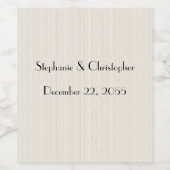 Rustige, witte faux-burlap-weddenschap voor eenvou wijn etiket (Enkel label)