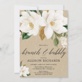 Rustige witte florale brunch bubbly vrijgezellenfe kaart (Voorkant)