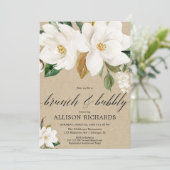 Rustige witte florale brunch bubbly vrijgezellenfe kaart (Staand voorkant)