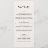 Rustige witte florale en vlekblaasjesbruiloft  menu (Voorkant)