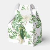 Rustige witte groene Waterverf Floral Gold Wedding Bedankdoosjes (Achterkant)