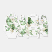 Rustige witte groene Waterverf Floral Gold Wedding Bedankdoosjes (Uitgevouwen)