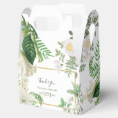 Rustige witte groene Waterverf Floral Gold Wedding Bedankdoosjes (Geopend)