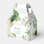 Rustige witte groene Waterverf Floral Gold Wedding Bedankdoosjes (Voorkant Zijde)