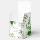 Rustige witte groene Waterverf Floral Gold Wedding Bedankdoosjes (Geopend)