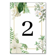 Rustige witte groene Waterverf Floral Gold Wedding