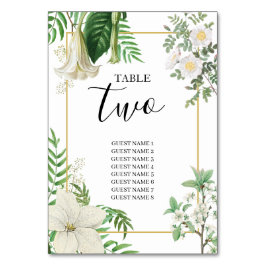 Rustige witte groene Waterverf Floral Gold Wedding Kaart