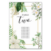 Rustige witte groene Waterverf Floral Gold Wedding Kaart (Achterkant)