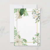 Rustige witte groene Waterverf Floral Gold Wedding RSVP Kaartje (Achterkant)