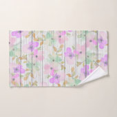 Rustige witte hout Mint Green Blush Pink Flowers Bad Handdoek (Handdoek)