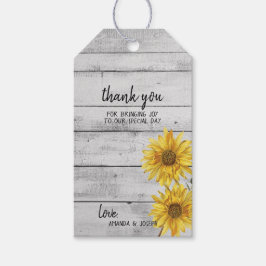 Rustige Witte Hout Zonnebloemen Weddenschap Gift L Cadeaulabel