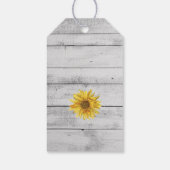 Rustige Witte Hout Zonnebloemen Weddenschap Gift L Cadeaulabel (Achterkant)