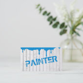 Rustige witte houtblauwe verf visitekaartje (Staand voorkant)