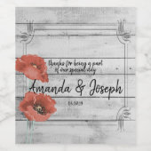 Rustige witte houten bruinbloemen Wijnlabel Wijn Etiket (Enkel label)