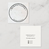 Rustige witte houten staafdradendisplay vierkante visitekaartje (Voorkant / Achterkant)