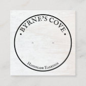 Rustige witte houten staafdradendisplay vierkante visitekaartje (Voorkant)