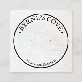 Rustige witte houten staafdradendisplay vierkante visitekaartje