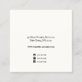 Rustige witte houten staafdradendisplay vierkante visitekaartje (Achterkant)