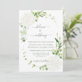 Rustige witte hydrangea Wedding Kaart (Staand voorkant)