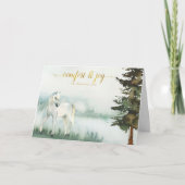 Rustige, witte paarse kerst feestdagen kaart (Voorkant)