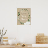 Rustige witte pompoenen baby shower, welkomstbord poster (Keuken)