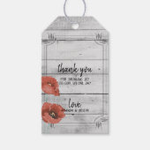 Rustige Witte Poppy Flowers Wedding Gift Labels Cadeaulabel (Voorkant)